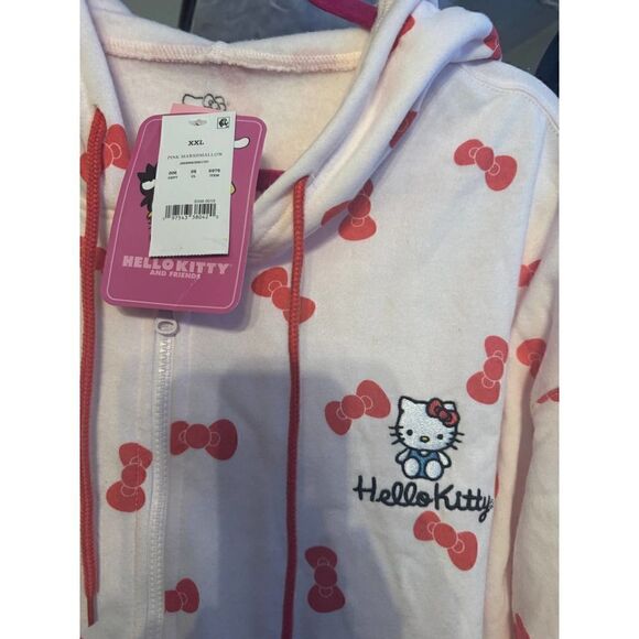 Nwt hello kitty plus size xxl hello kitty bowFull zip up hooded sweatshirt - Picture 2 of 7